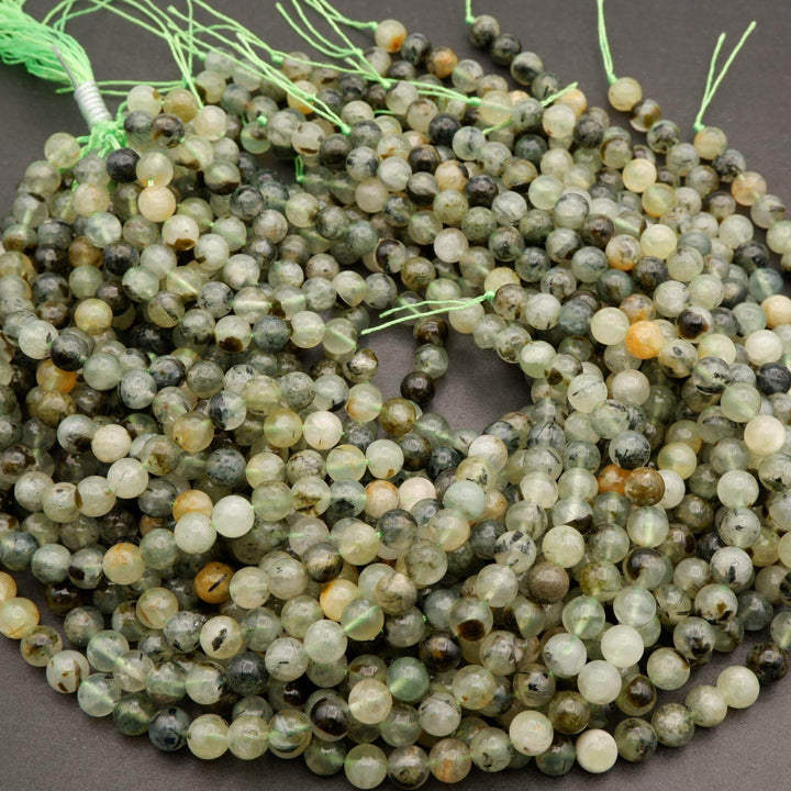 Prehnite w/ Epidote Inclusions · Smooth · Round · 6mm, 8mm, 10mm, Tejas Beads, Beads