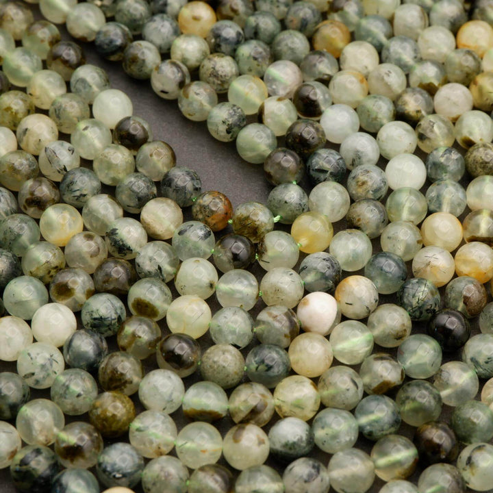 Prehnite w/ Epidote Inclusions · Smooth · Round · 6mm, 8mm, 10mm, Tejas Beads, Beads