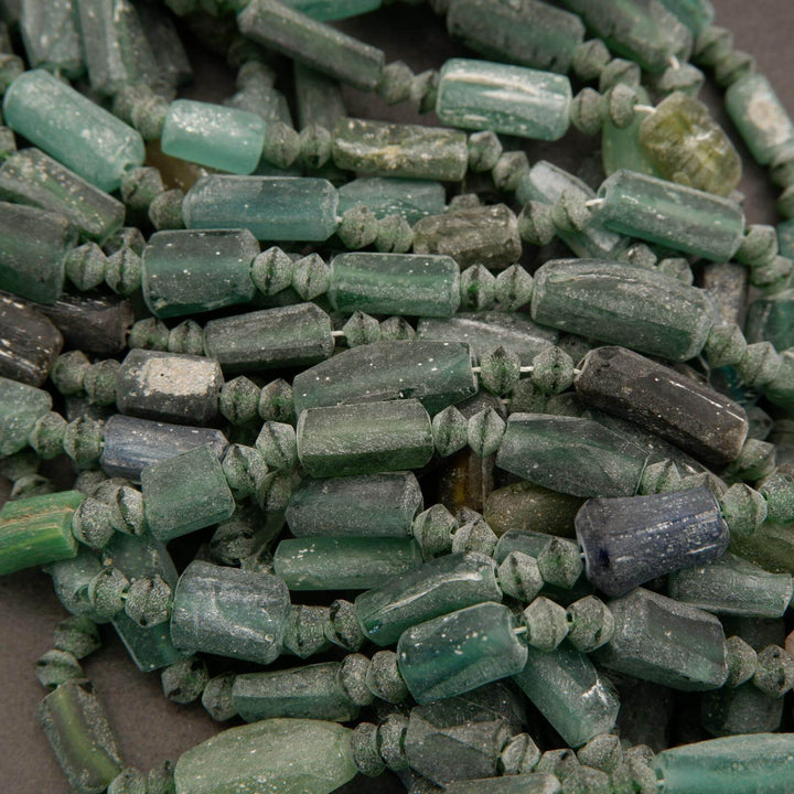 Roman Glass · Matte · Freeform Tube · 6mm to 8mm, Tejas Beads, Beads