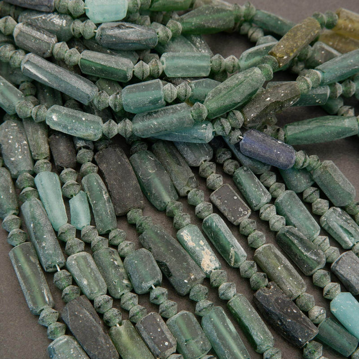 Roman Glass · Matte · Freeform Tube · 6mm to 8mm, Tejas Beads, Beads