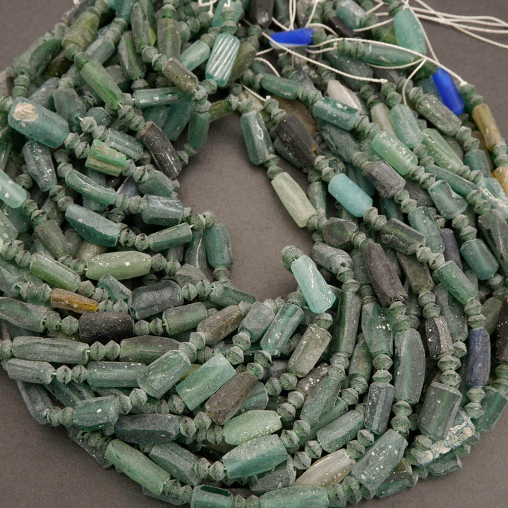 Roman Glass · Matte · Freeform Tube · 6mm to 8mm, Tejas Beads, Beads