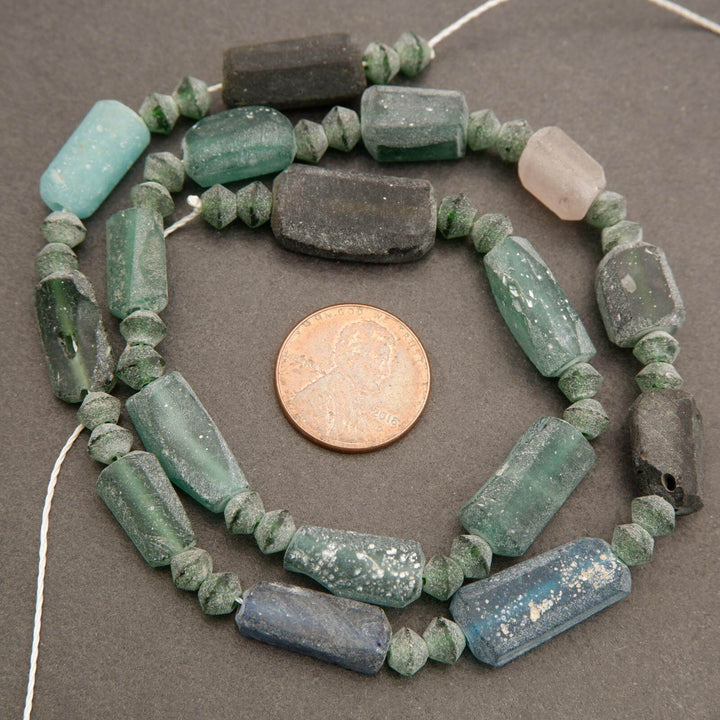 Roman Glass · Matte · Freeform Tube · 6mm to 8mm, Tejas Beads, Beads