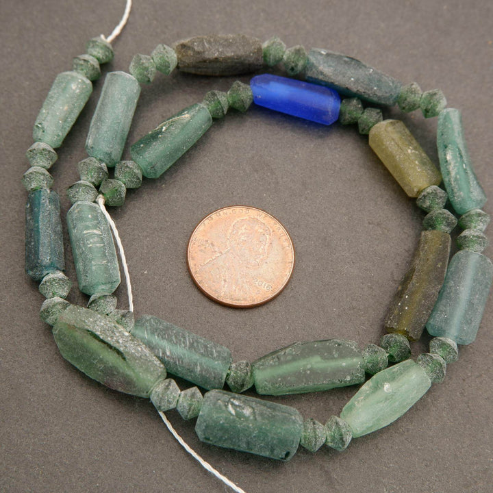 Roman Glass · Matte · Freeform Tube · 6mm to 8mm, Tejas Beads, Beads