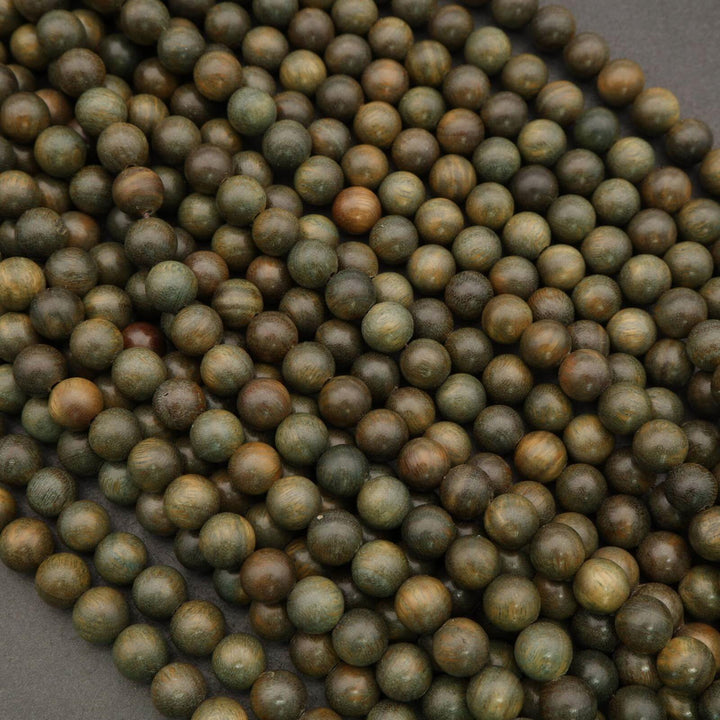 Green Sandalwood · Smooth · Round · 6mm, 8mm, Tejas Beads, Beads