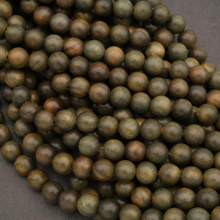 Green Sandalwood · Smooth · Round · 6mm, 8mm, Tejas Beads, Beads