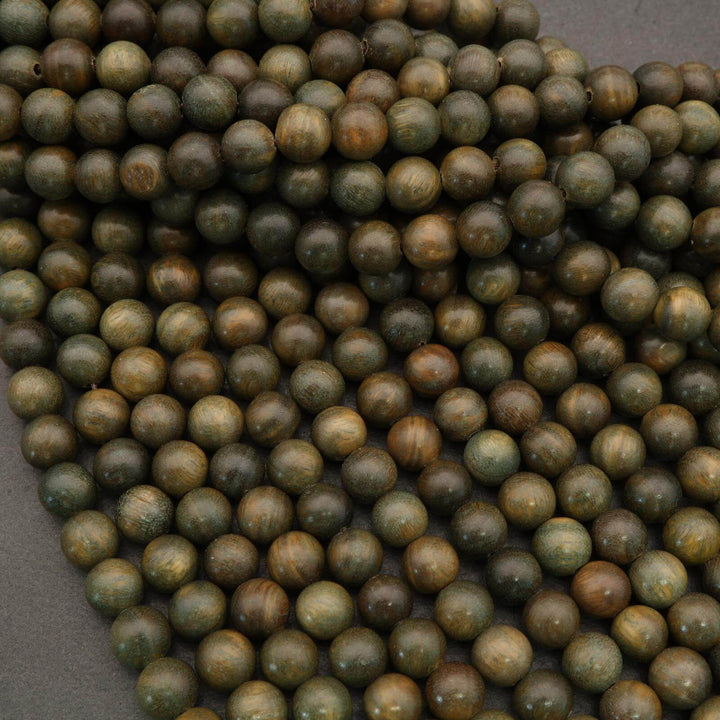 Green Sandalwood · Smooth · Round · 6mm, 8mm, Tejas Beads, Beads