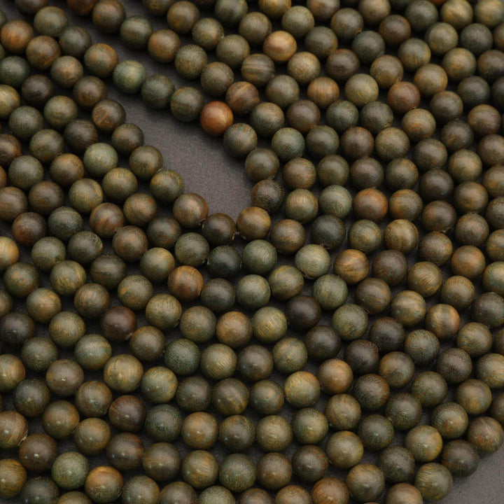 Green Sandalwood · Smooth · Round · 6mm, 8mm, Tejas Beads, Beads