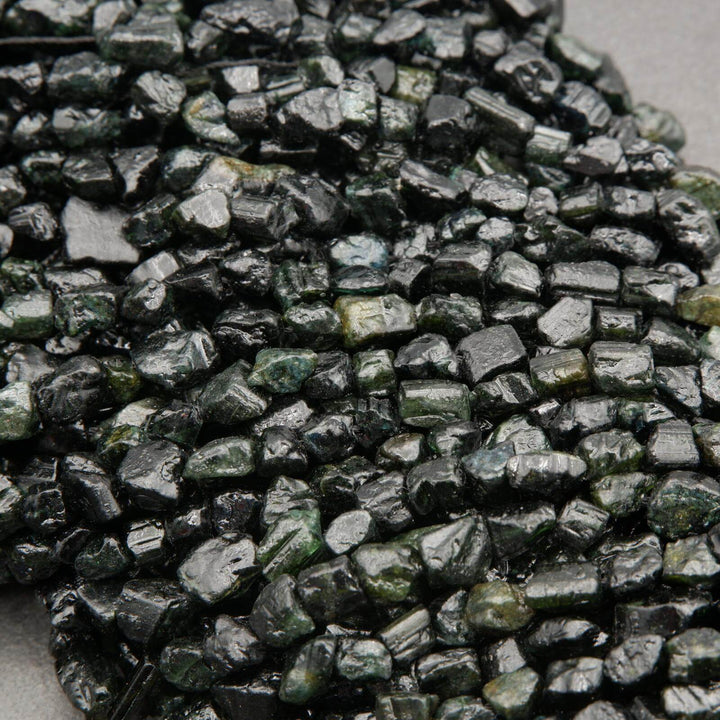 Green Tourmaline · Rough Raw · Nuggets · 6mm, Tejas Beads, Beads