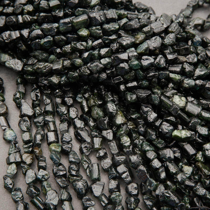 Green Tourmaline · Rough Raw · Nuggets · 6mm, Tejas Beads, Beads