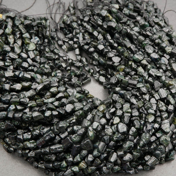 Green Tourmaline · Rough Raw · Nuggets · 6mm, Tejas Beads, Beads