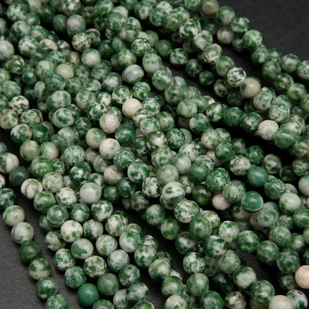 Green tree agate beads.