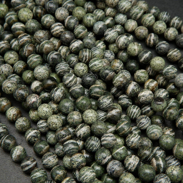 Green Zebra Jasper Beads.