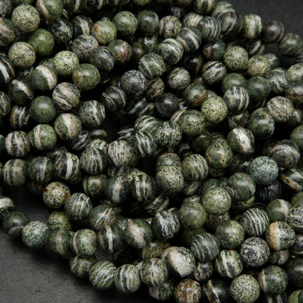 Green Zebra Jasper Beads.