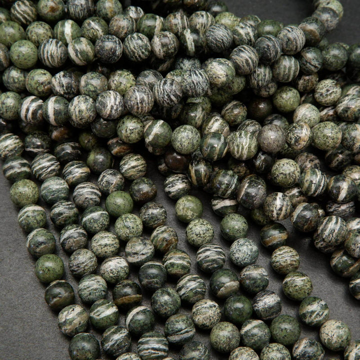 Green Zebra Jasper Beads.