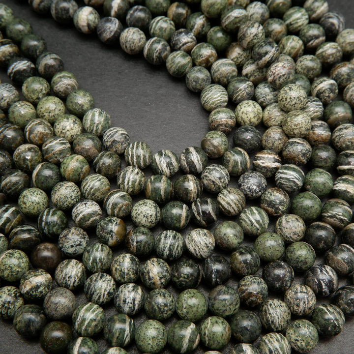 Green Zebra Jasper Beads.