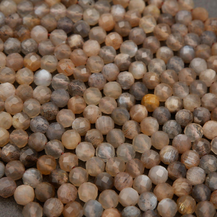 Grey Moonstone · Microfaceted · Round · 2mm, 3mm, 4mm, Tejas Beads, Beads