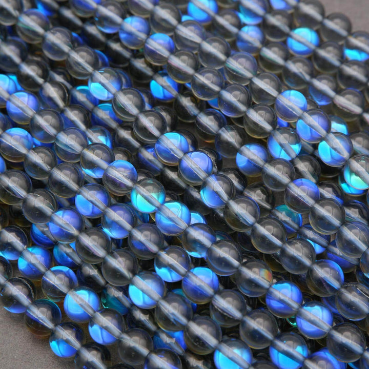 Grey Mystic Aura (syn) · Smooth · Round · 6mm, 8mm, 10mm **CLEARANCE**, Tejas Beads, Beads