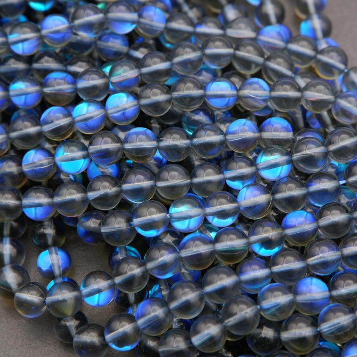 Grey Mystic Aura (syn) · Smooth · Round · 6mm, 8mm, 10mm **CLEARANCE**, Tejas Beads, Beads