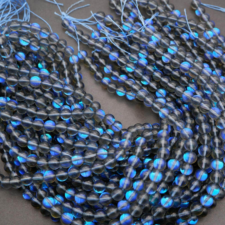 Grey Mystic Aura (syn) · Smooth · Round · 6mm, 8mm, 10mm **CLEARANCE**, Tejas Beads, Beads