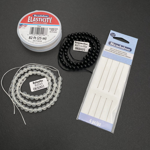 Grounding Kit #1: 60" of Beads, Elastic Cord & Needle, Tejas Beads