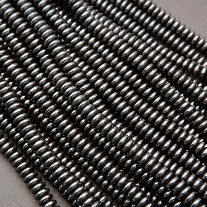 Hematite · Smooth · Rondelle Disk · 3x8mm, Tejas Beads, Beads