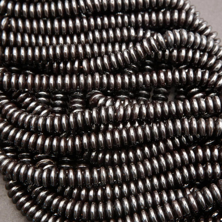 Hematite · Smooth · Rondelle Disk · 3x8mm, Tejas Beads, Beads