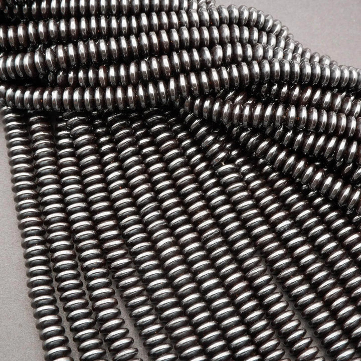 Hematite · Smooth · Rondelle Disk · 3x8mm, Tejas Beads, Beads