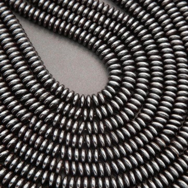 Hematite · Smooth · Rondelle Disk · 3x8mm, Tejas Beads, Beads