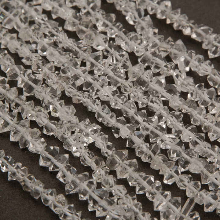 Herkimer Diamond Quartz · Faceted · Double Point Terminated · 5mm to 6mm, Tejas Beads, Beads