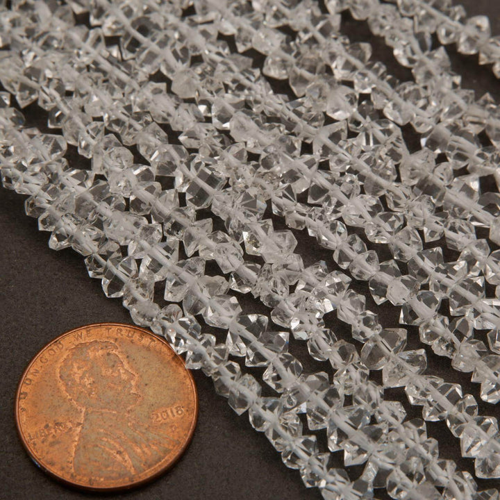 Herkimer Diamond Quartz · Faceted · Double Point Terminated · 5mm to 6mm, Tejas Beads, Beads