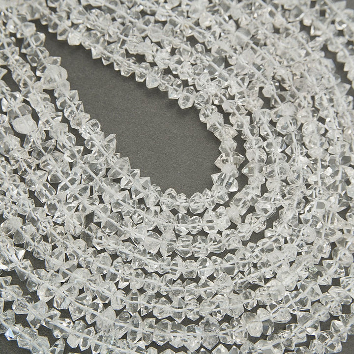 Double terminated Herkimer diamond crystal beads
