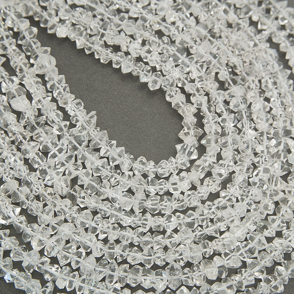 Double terminated Herkimer diamond crystal beads