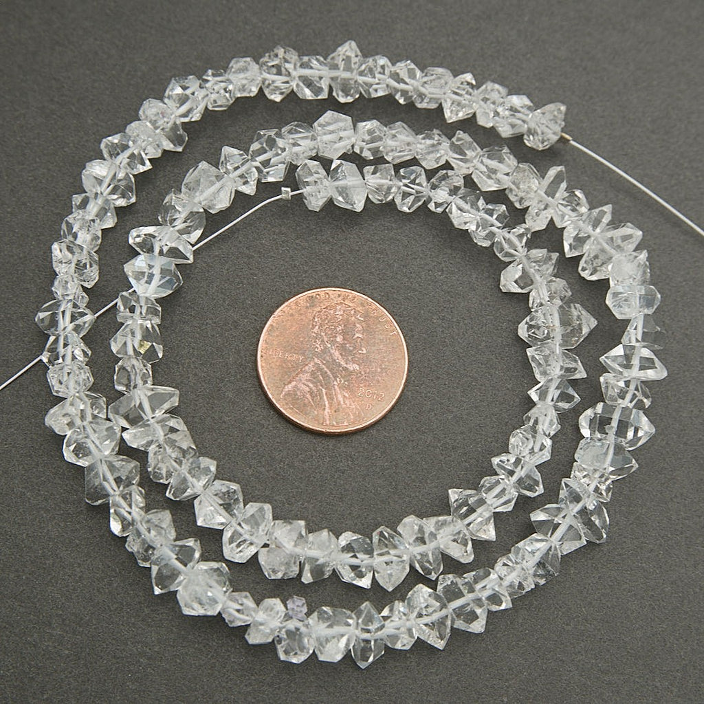 Clear quartz Herkimer diamond beads for jewelry making