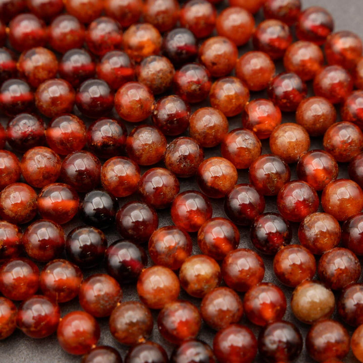 Hessonite Garnet · Smooth · Round · 4mm, 6mm, Tejas Beads, Beads