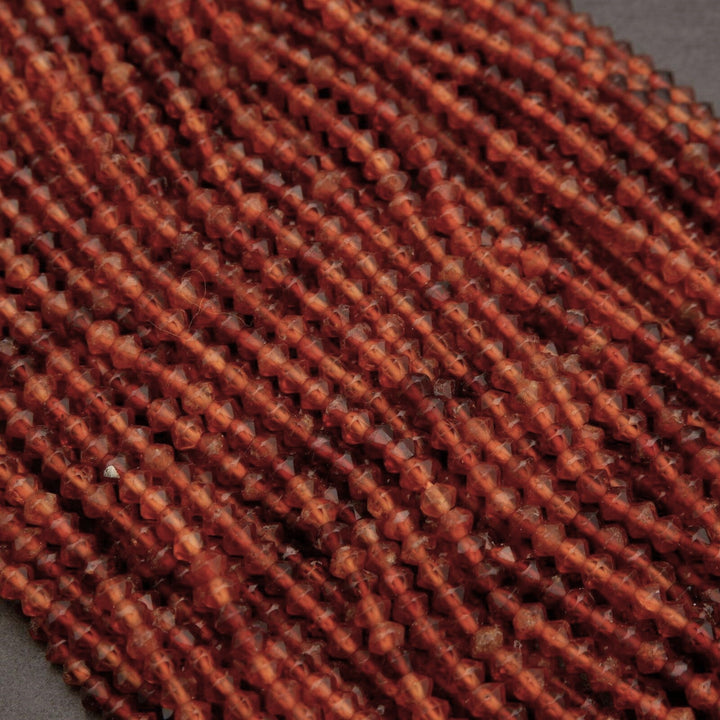 Hessonite Garnet · Microfaceted · Saucer · 4mm, Tejas Beads, Beads