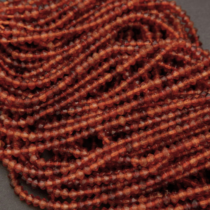 Hessonite Garnet · Microfaceted · Saucer · 4mm, Tejas Beads, Beads