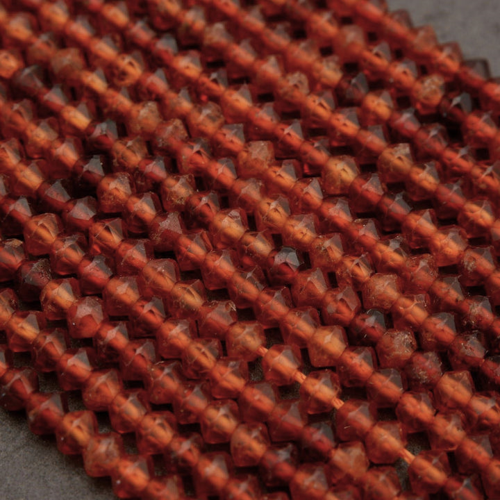Hessonite Garnet · Microfaceted · Saucer · 4mm, Tejas Beads, Beads
