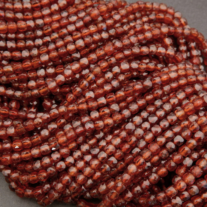 Hessonite Garnet · Microfaceted · Cube · 4mm, Tejas Beads, Uncategorized