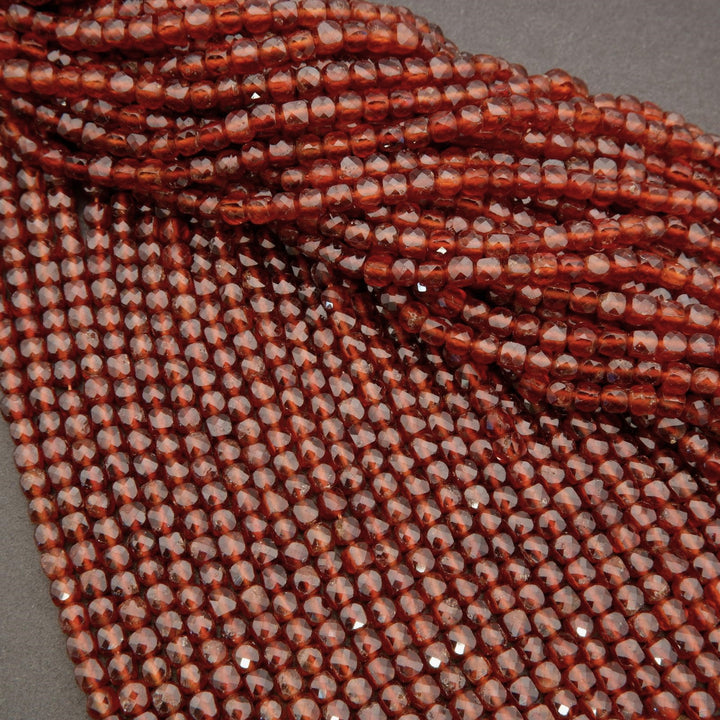Hessonite Garnet · Microfaceted · Cube · 4mm, Tejas Beads, Uncategorized