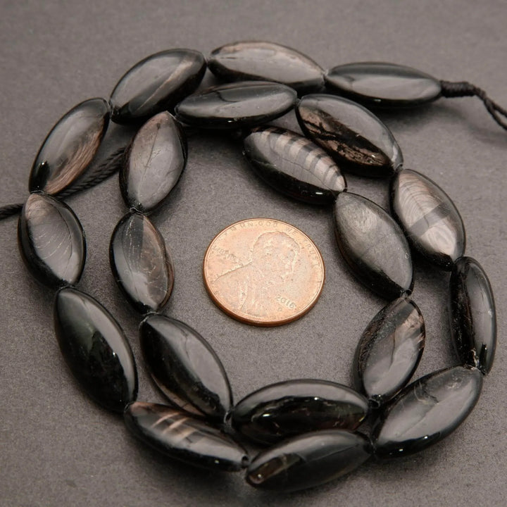 Hypersthene · Smooth · Marquis Oval · 10x20mm, Tejas Beads, Beads