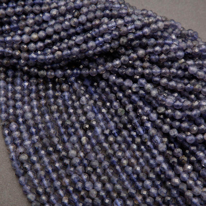 Iolite A · Microfaceted · Round · 2mm, 3mm, 4mm, Tejas Beads, Beads