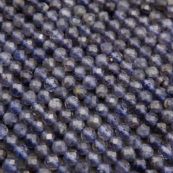 Iolite A · Microfaceted · Round · 2mm, 3mm, 4mm, Tejas Beads, Beads