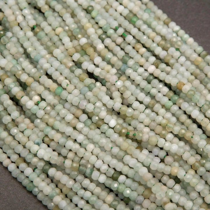 Burmese Jade · Microfaceted · Rondelle · 2x3mm, Tejas Beads, Beads