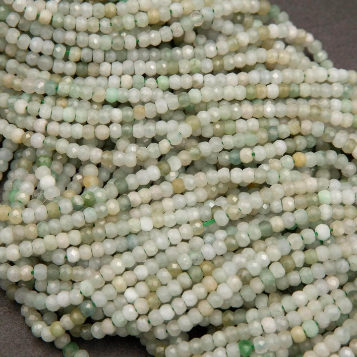 Burmese Jade · Microfaceted · Rondelle · 2x3mm, Tejas Beads, Beads