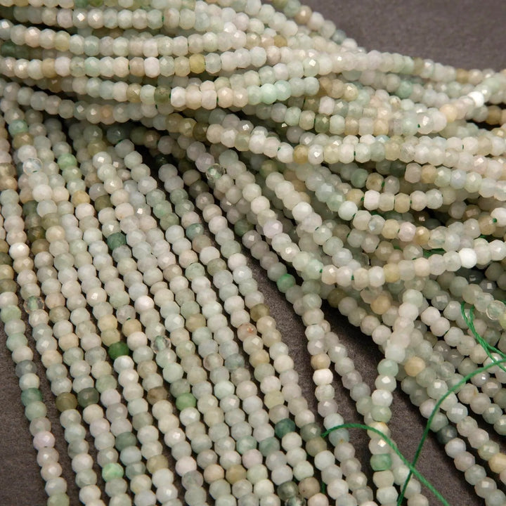 Burmese Jade · Microfaceted · Rondelle · 2x3mm, Tejas Beads, Beads