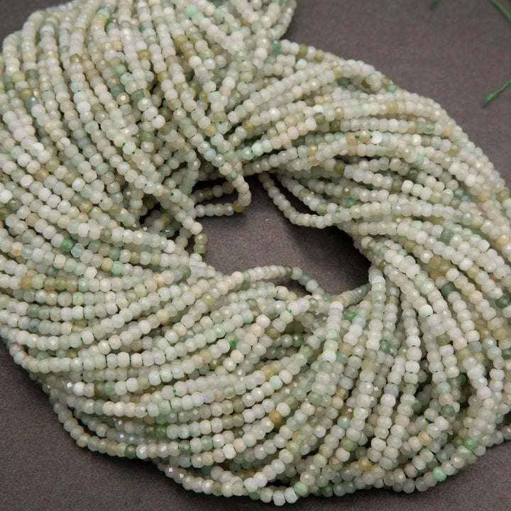 Burmese Jade · Microfaceted · Rondelle · 2x3mm, Tejas Beads, Beads