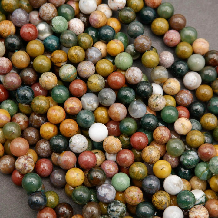 Kambaby Ocean Jasper · Smooth · Round · 6mm, 8mm, 10mm, Tejas Beads, Beads