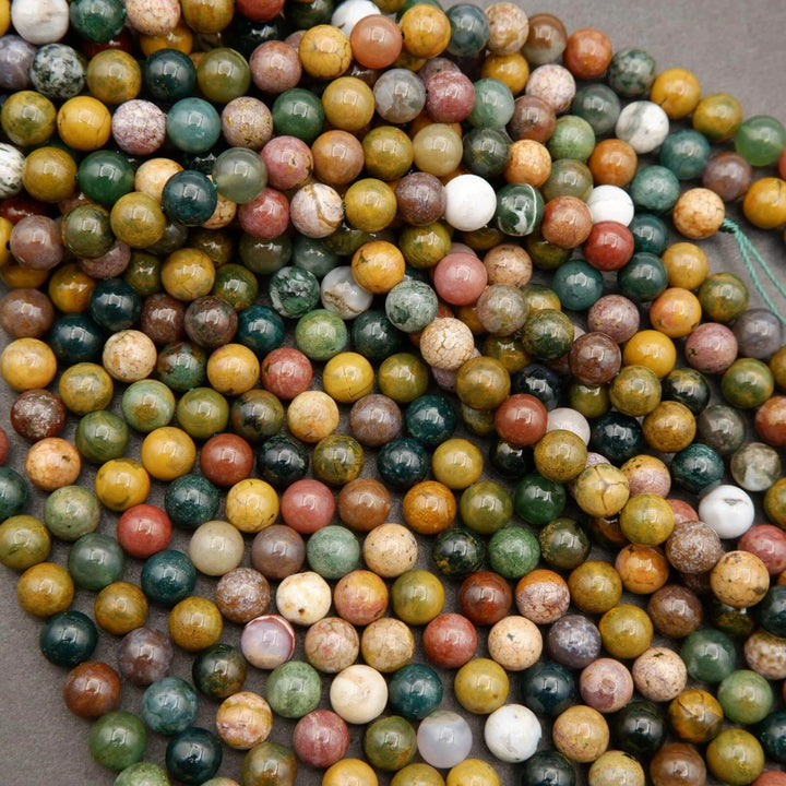 Kambaby Ocean Jasper · Smooth · Round · 6mm, 8mm, 10mm, Tejas Beads, Beads