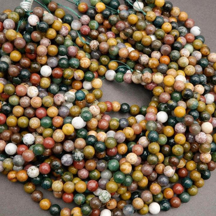 Kambaby Ocean Jasper · Smooth · Round · 6mm, 8mm, 10mm, Tejas Beads, Beads