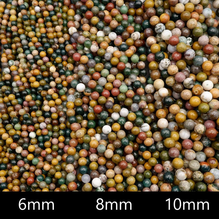 Kambaby Ocean Jasper · Smooth · Round · 6mm, 8mm, 10mm, Tejas Beads, Beads